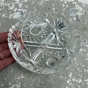 American brilliant cut glass candy dish